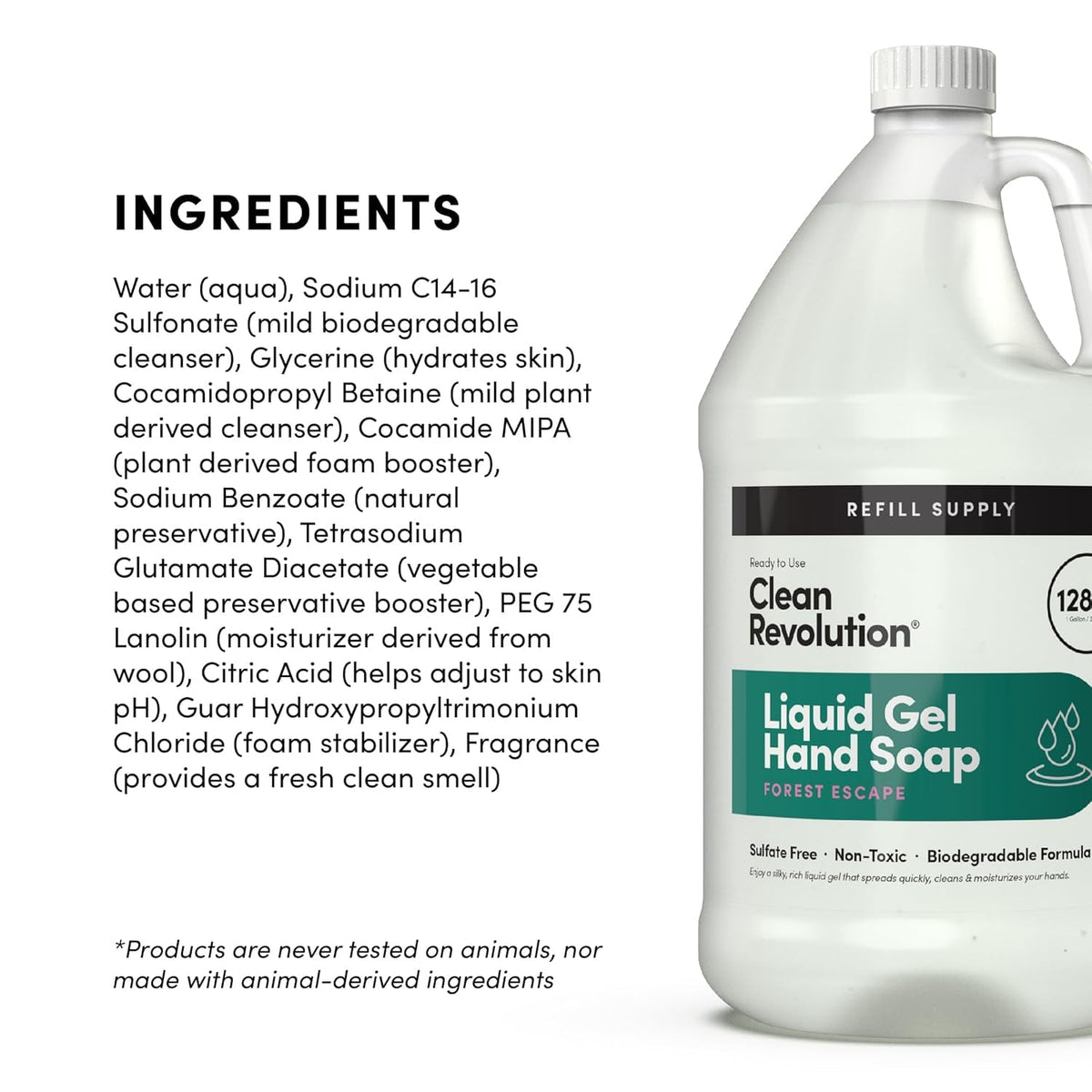 Clean Revolution Liquid Gel Hand Soap refill container