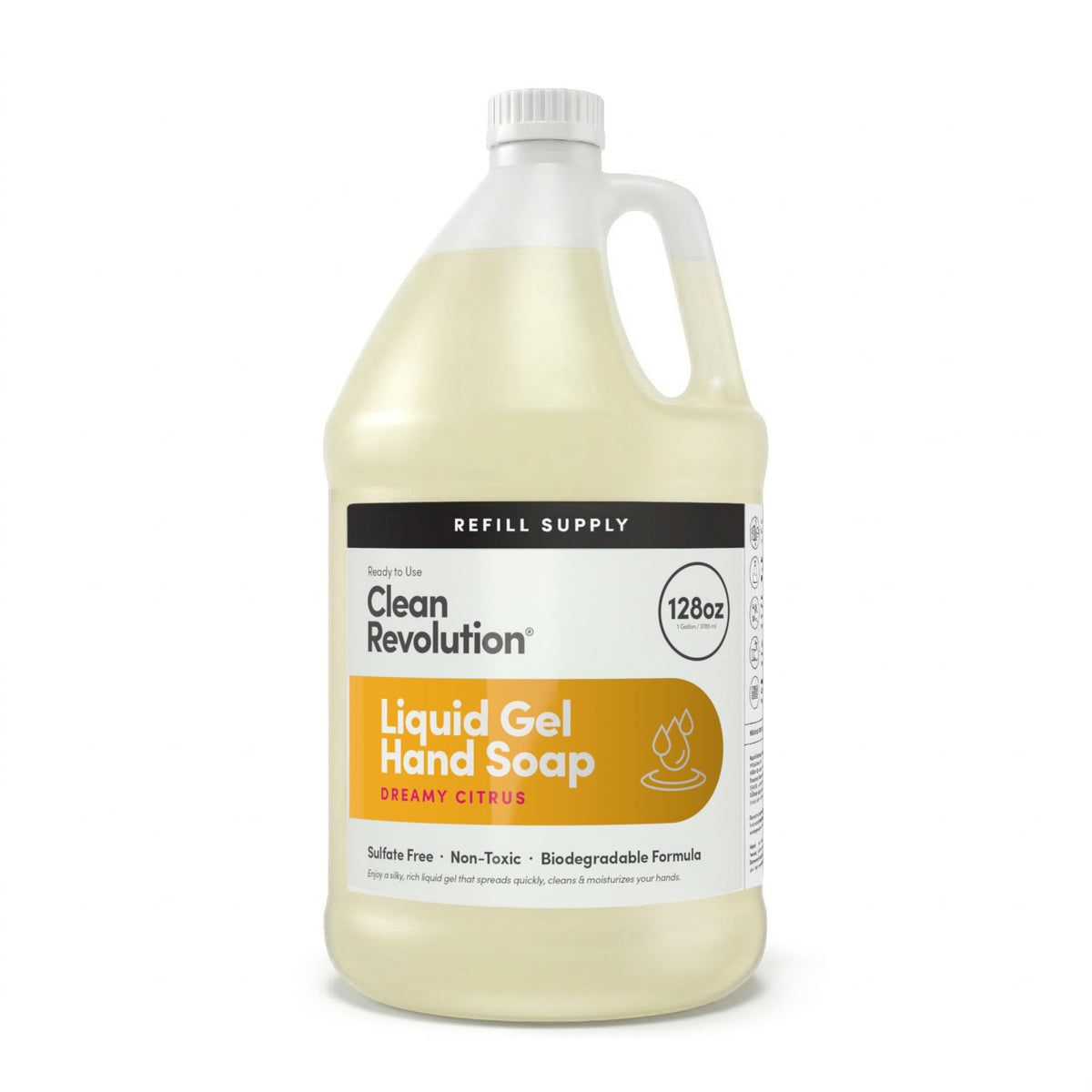Clean Revolution Liquid Gel Hand Soap Refill Dreamy Citrus 128 Fl Oz front view