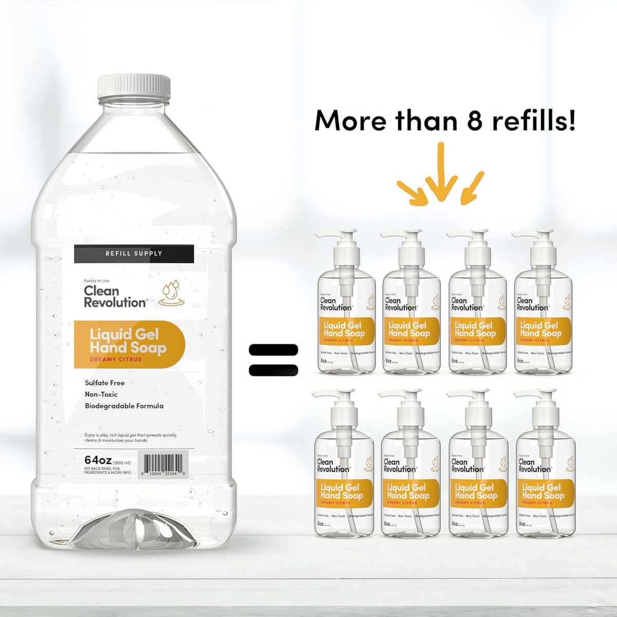 Clean Revolution Liquid Gel Hand Soap Refill Dreamy Citrus scent