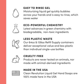 Clean Revolution Liquid Gel Hand Soap refill packaging with essential oils