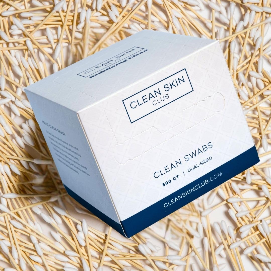CLEAN SKIN CLUB Clean Swabs in use for makeup touch-up