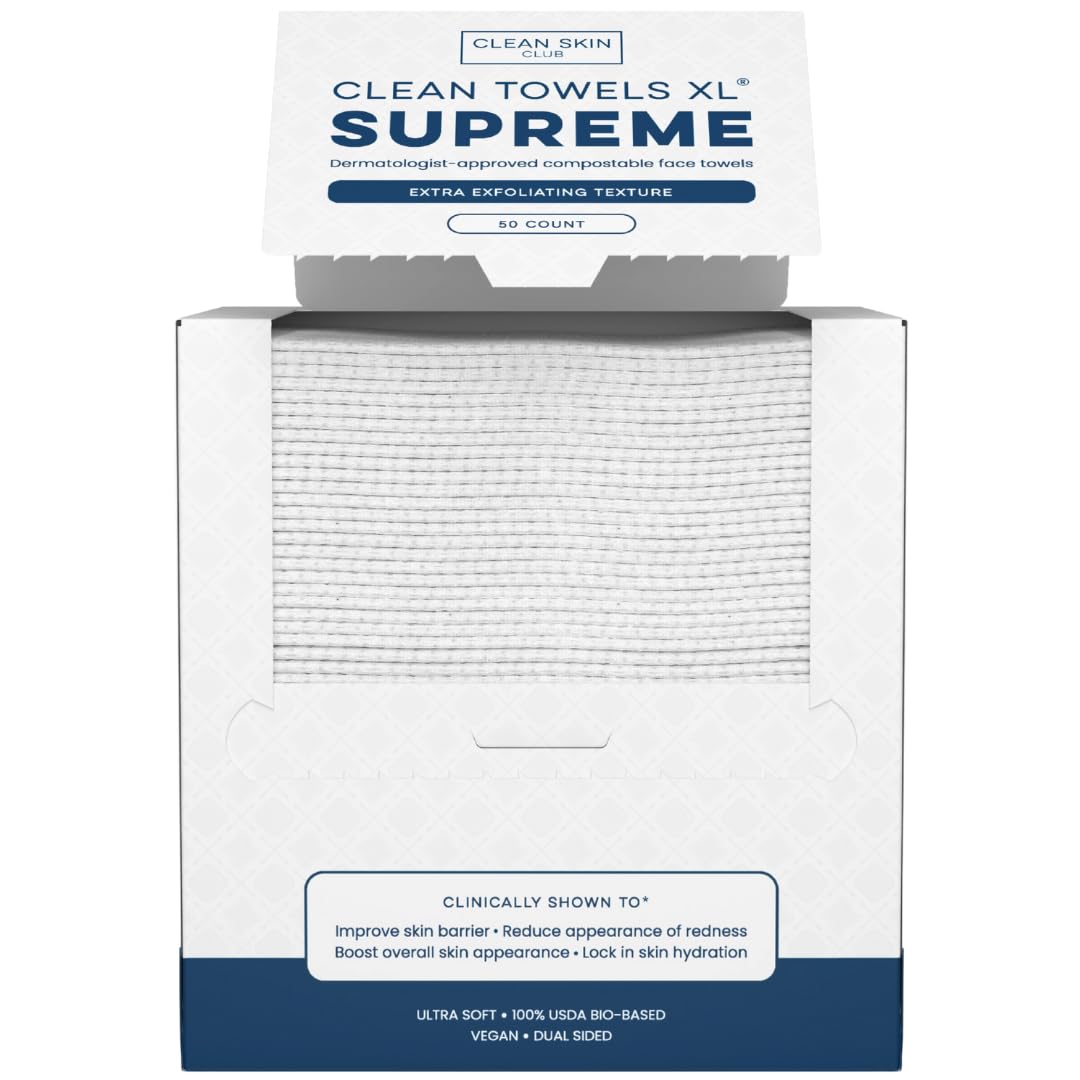 CLEAN SKIN CLUB Clean Towels XL package front view with 50 face towels