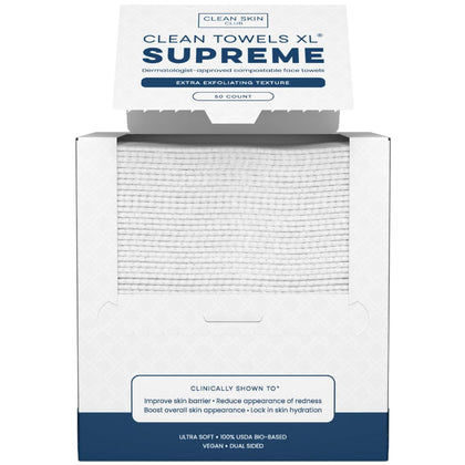 CLEAN SKIN CLUB Clean Towels XL package front view with 50 face towels