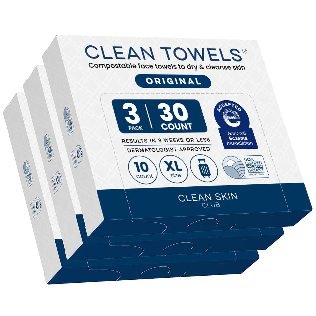CLEAN SKIN CLUB Clean Towels XL® Travel Pack front view with 30 face towels