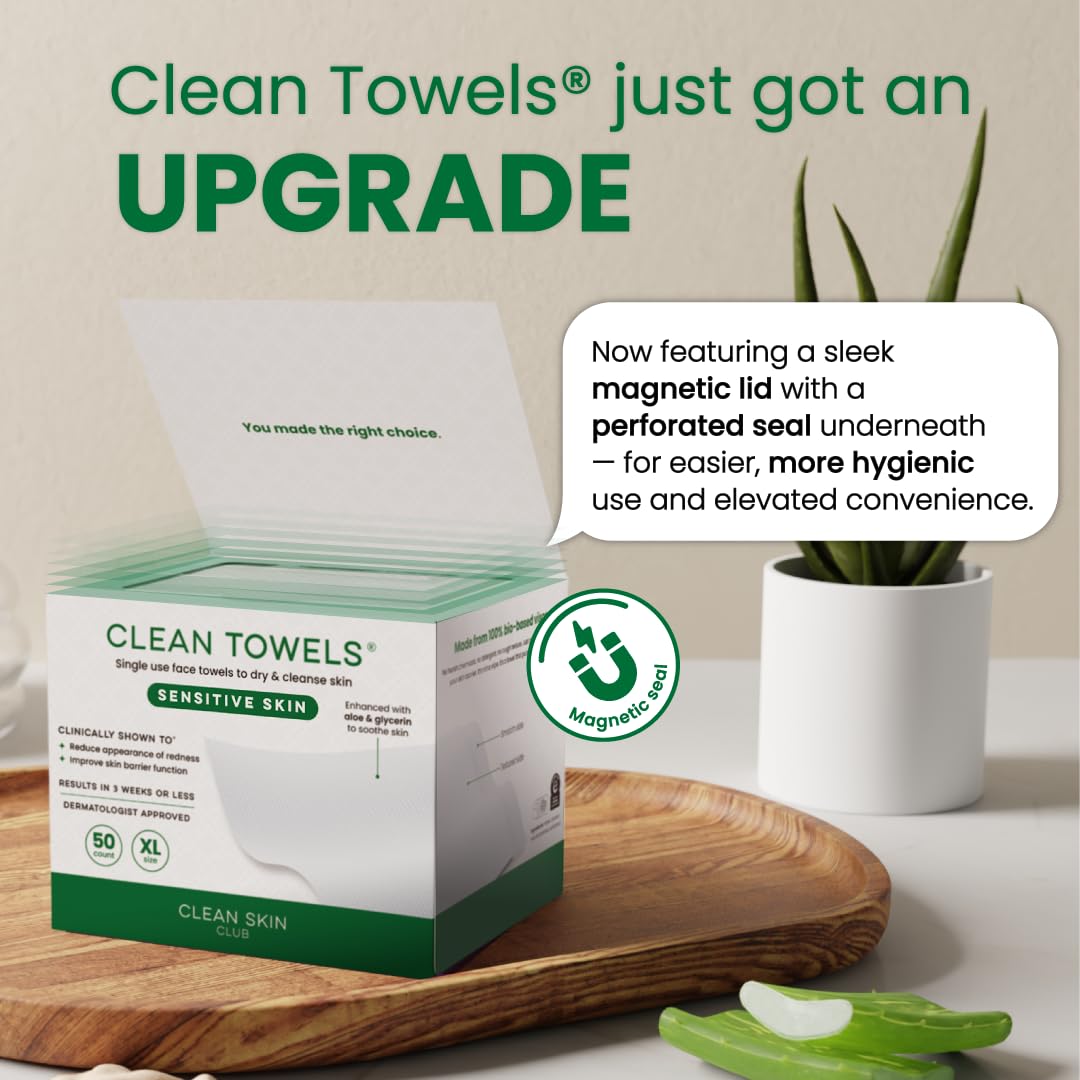 CLEAN SKIN CLUB Sensitive Skin Clean Towels XL pack back view