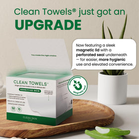 CLEAN SKIN CLUB Sensitive Skin Clean Towels XL pack back view