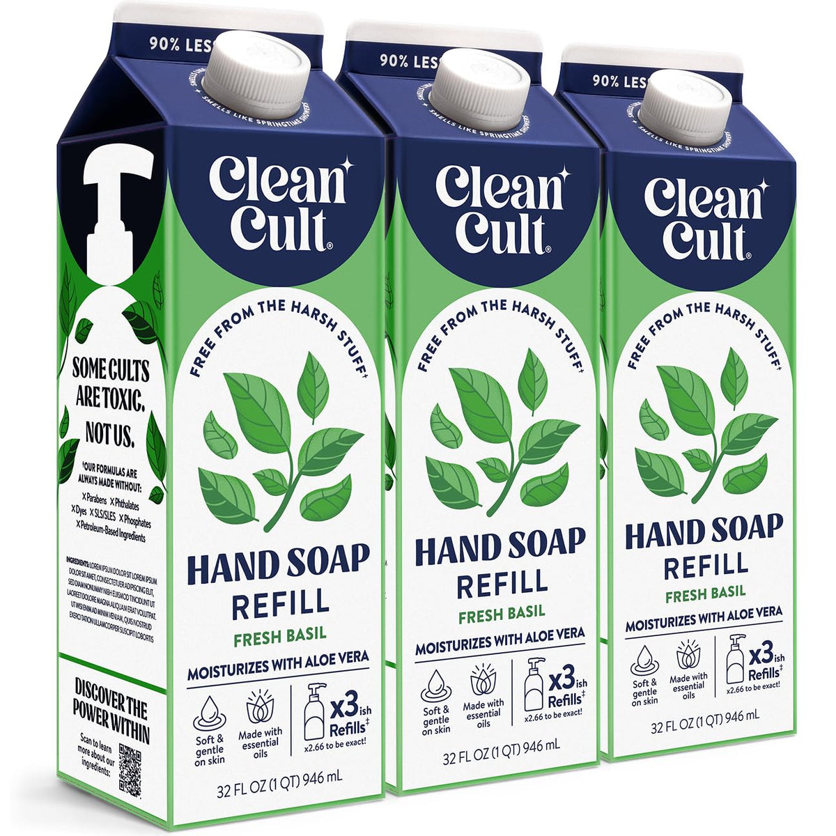 Cleancult Fresh Basil Liquid Hand Soap Refill 32 oz packaging front view