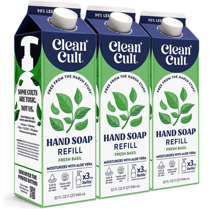 Cleancult Fresh Basil Liquid Hand Soap Refill 32 oz packaging front view