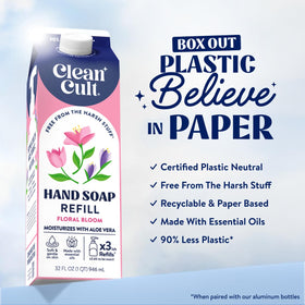 Cleancult Liquid Hand Soap Refill Floral Bloom packaging side view