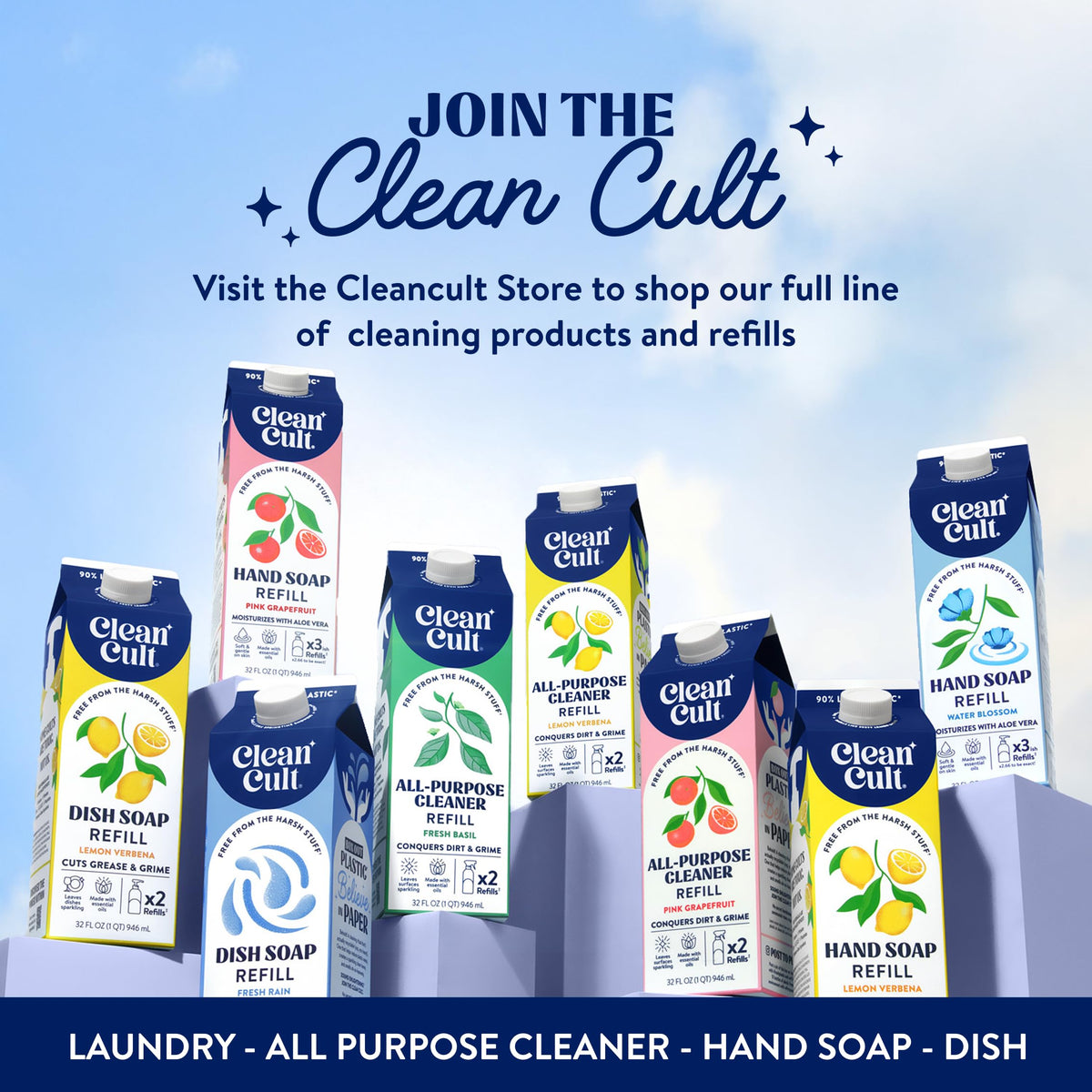 Cleancult Liquid Hand Soap Refill in a bathroom setting
