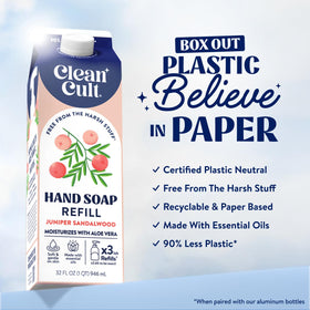 Cleancult Liquid Hand Soap Refill Juniper Sandalwood back view