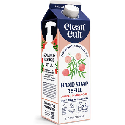 Cleancult Liquid Hand Soap Refill Juniper Sandalwood front view