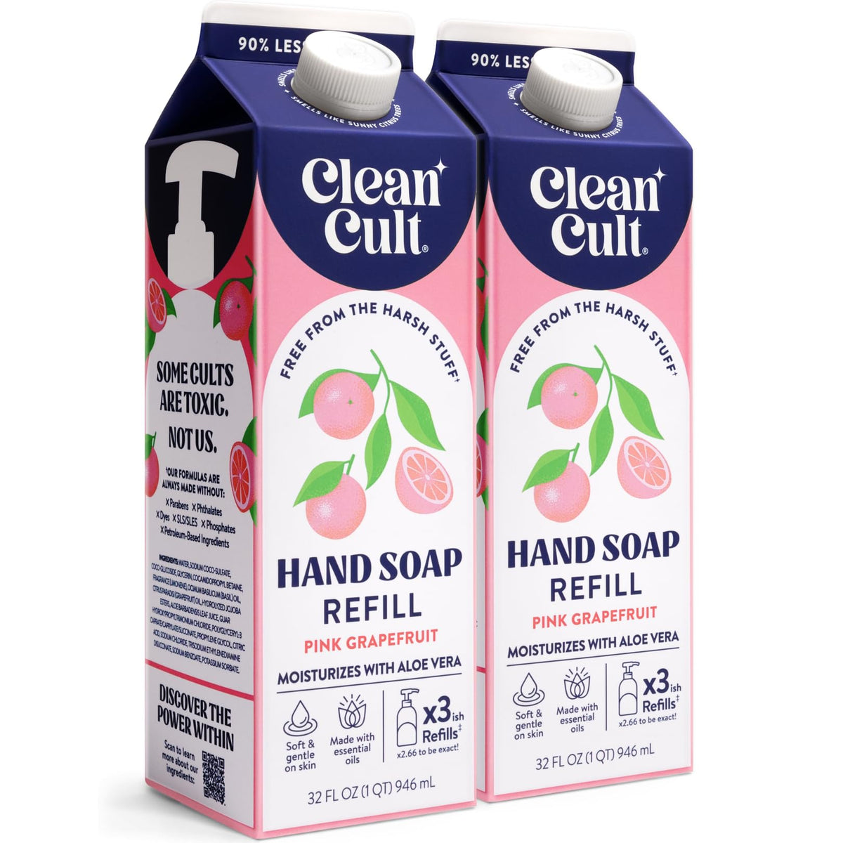 Cleancult Liquid Hand Soap Refill Pink Grapefruit front view