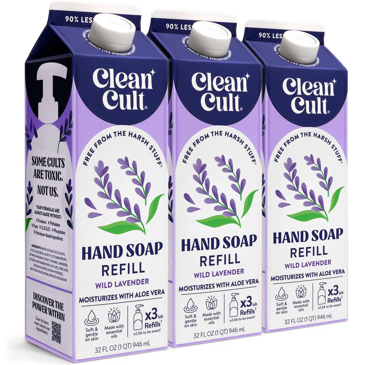 Cleancult Wild Lavender Liquid Hand Soap refill pack front view