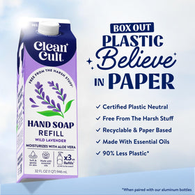Cleancult Wild Lavender Liquid Hand Soap refill pack side view