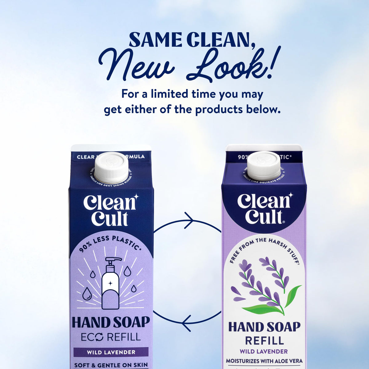 Cleancult Wild Lavender Liquid Hand Soap refill pack with eco-friendly packaging