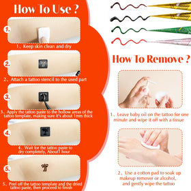 Cleaning supplies included in the temporary tattoo kit