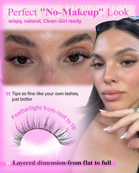 Clear band eyelash clusters in packaging