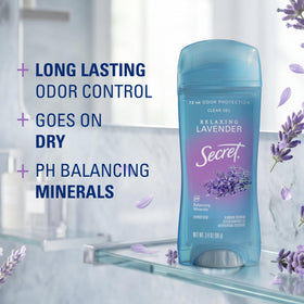 Clear gel formula of Secret Antiperspirant Deodorant close-up
