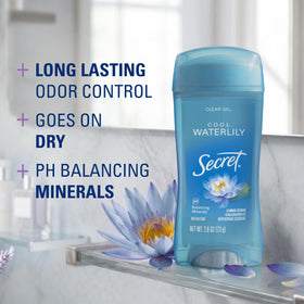 Clear gel formula of Secret Antiperspirant Deodorant for Women