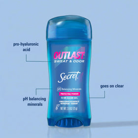 Clear gel formula of Secret Outlast Antiperspirant Deodorant