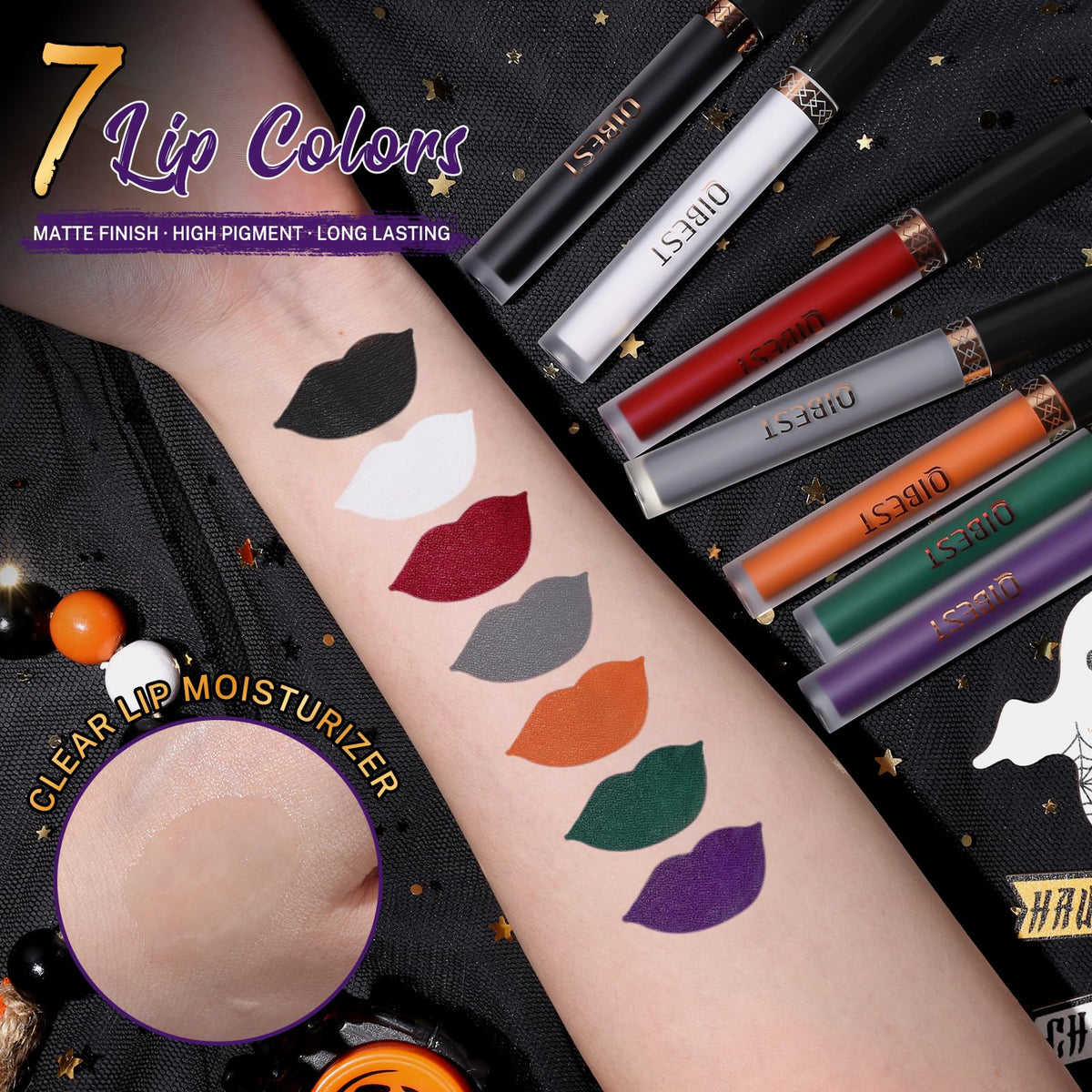 Clear glossy lip plumper from QiBest lipstick set