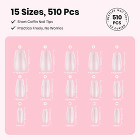 Clear nail tips in various sizes from Beetles Nail Art Kit