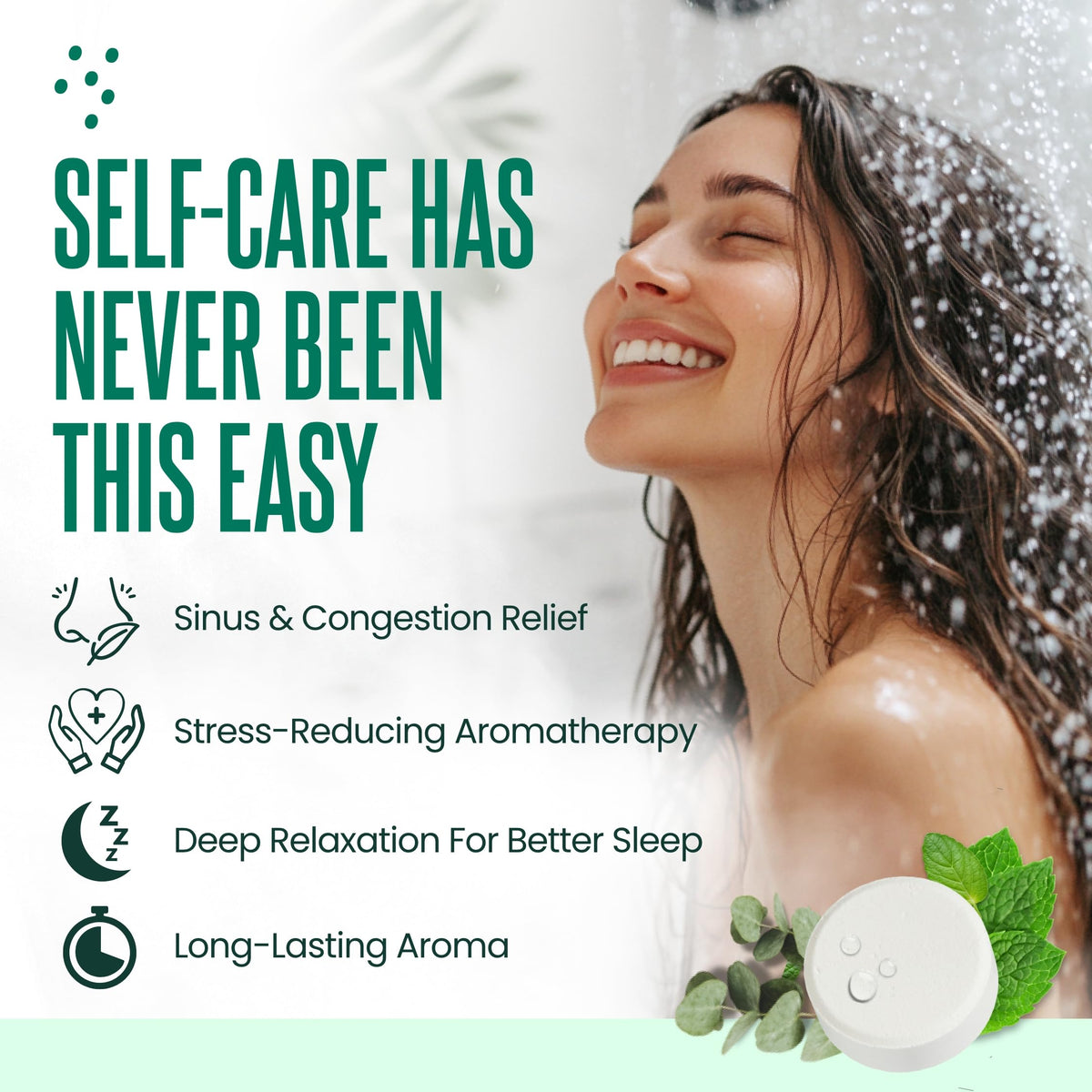 CLEVERFY Eucalyptus Shower Steamers in a bathroom setting