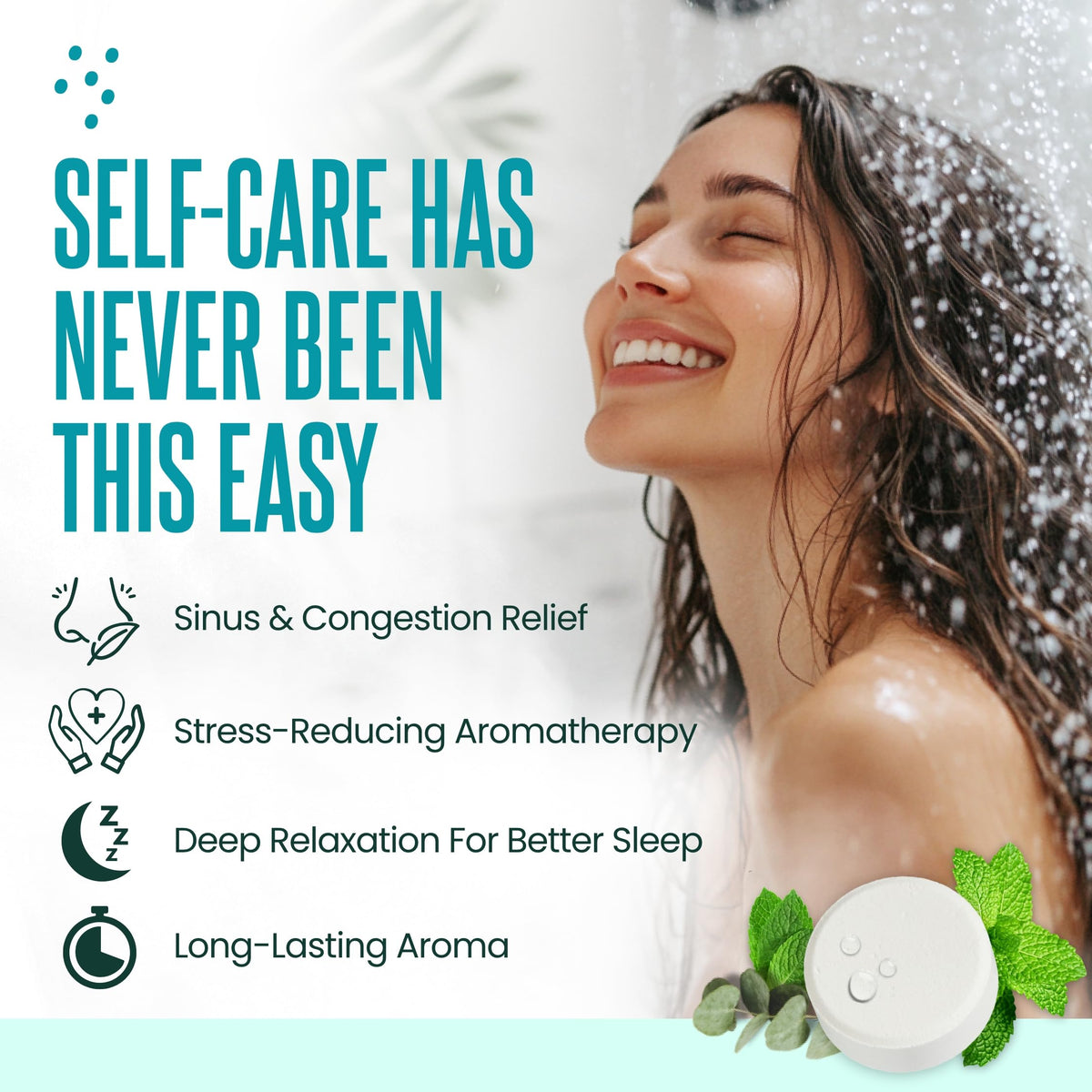 CLEVERFY Eucalyptus Shower Steamers in a bathroom setting