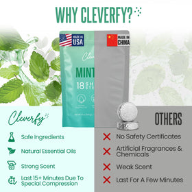 CLEVERFY Eucalyptus Shower Steamers on a shower shelf
