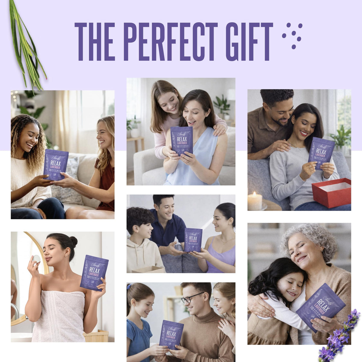 CLEVERFY Lavender Shower Steamers in a relaxing bathroom