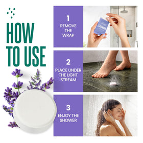 CLEVERFY Lavender Shower Steamers tablet dissolving in water