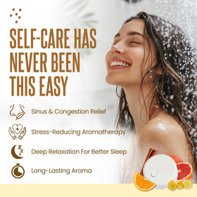 CLEVERFY shower steamer Orange & Ginger tablet close-up
