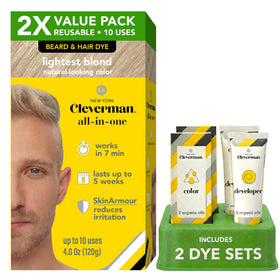CLEVERMAN 2X Hair & Beard Dye Lightest Blond front view