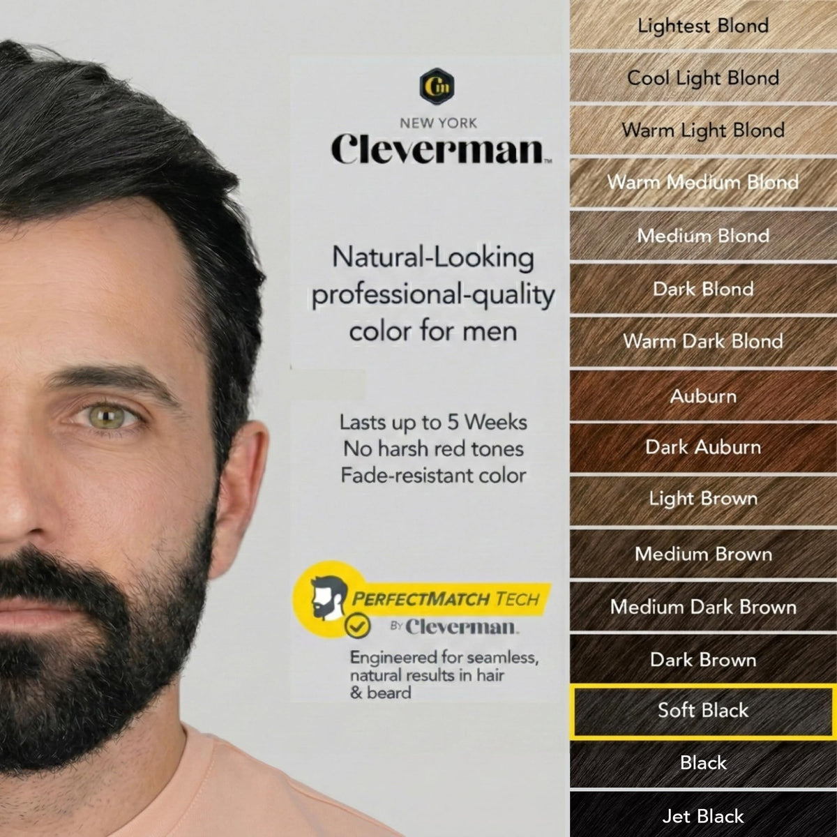 CLEVERMAN Hair Dye Soft Black 2.0 application process step-by-step