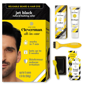 CLEVERMAN Reusable Hair & Beard Dye Jet Black 1.7 front view