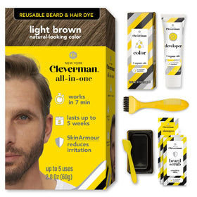 CLEVERMAN Reusable Hair & Beard Dye Light Brown 6.12 front view