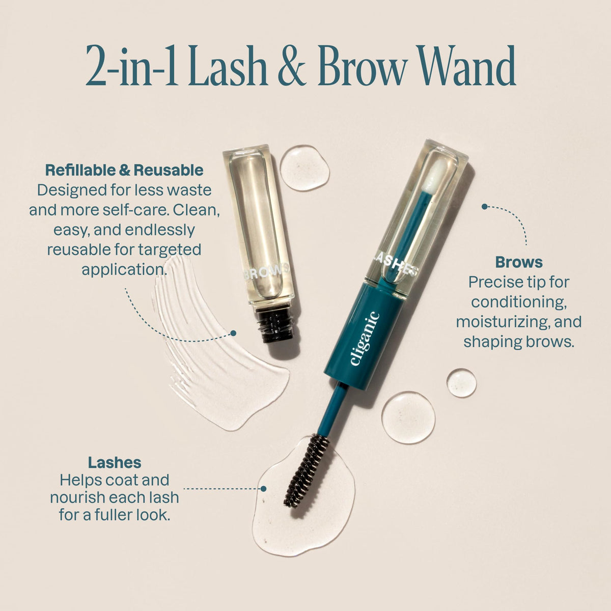Cliganic castor oil in a lifestyle setting with beauty products
