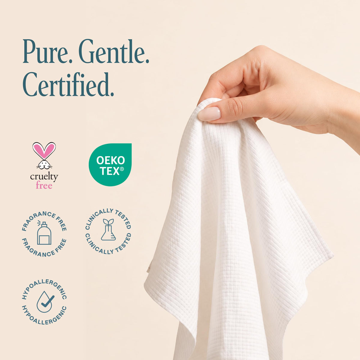 Cliganic Clean Face Towels XL close-up of soft fibers