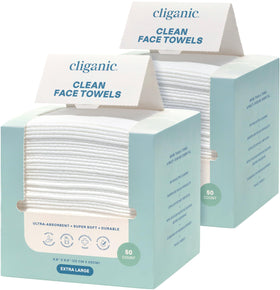 Cliganic Clean Face Towels XL multi-pack front view