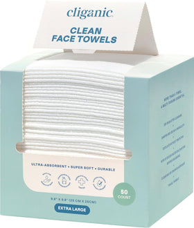 Cliganic Clean Face Towels XL packaging front view