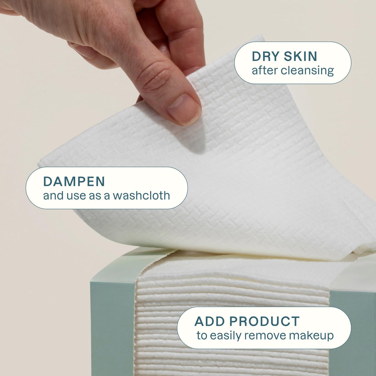 Cliganic Clean Face Towels XL soft texture close-up