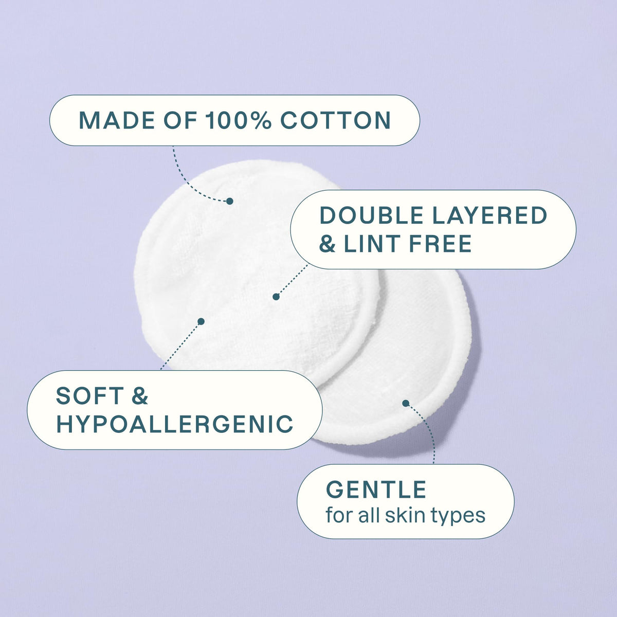 Cliganic Cotton Rounds showing individual cotton pads