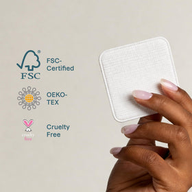 Cliganic Extra Large Face Pads on a bathroom counter