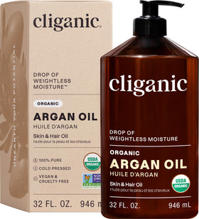 Cliganic Organic Argan Oil 32 oz bottle front view