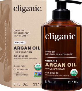 Cliganic Organic Argan Oil 8 oz front view