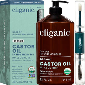 Cliganic Organic Castor Oil 32oz bottle front view