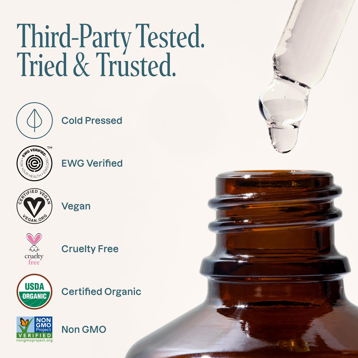 Cliganic Organic Castor Oil 32oz bottle side view