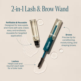 Cliganic Organic Castor Oil with mascara wand and liner brush