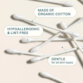 Cliganic Organic Cotton Swabs in use for makeup application